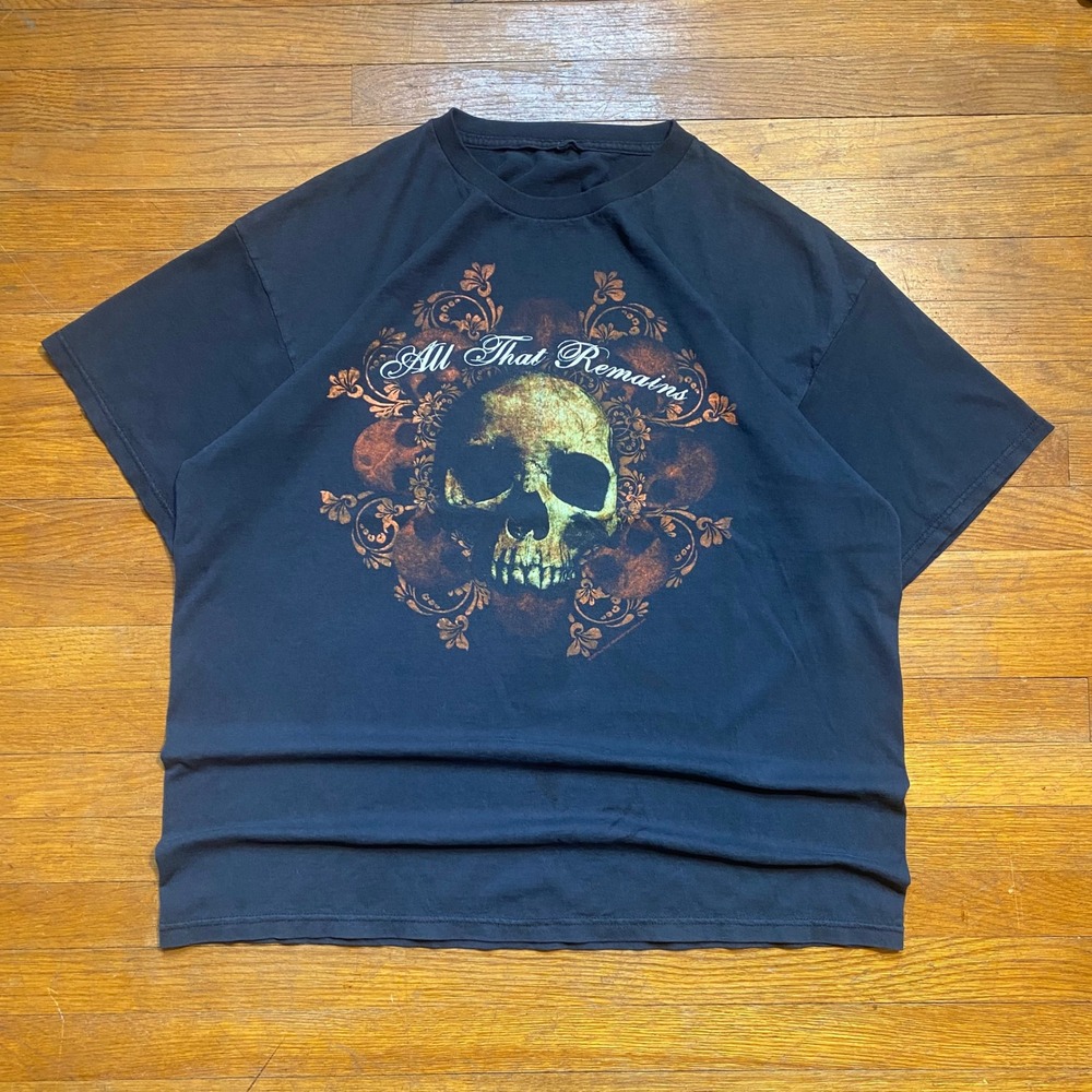 All That Remains 2007 Skull Y2K Band T-Shirt Black Graphic Tee‎ L